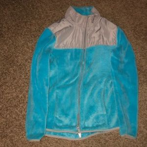 Womens bright blue fleece 4 pockets silver trim